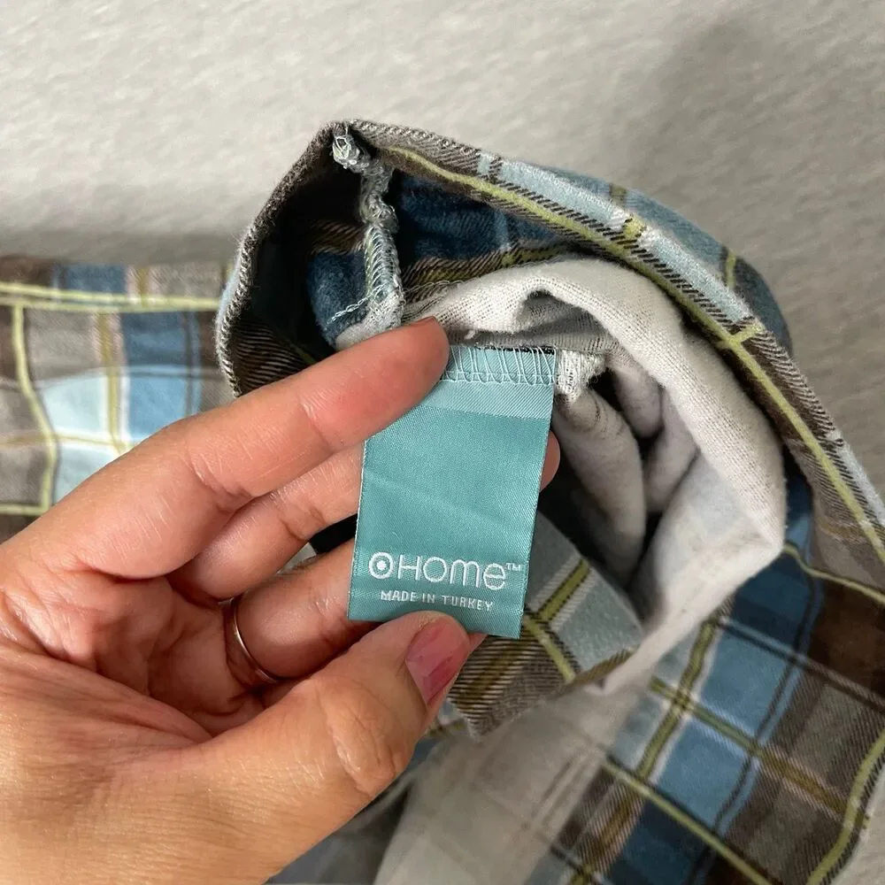 Target Home Y2K Vintage Blue Plaid Cotton Pillowcase
